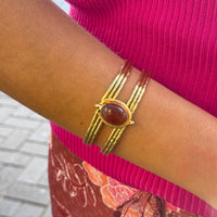 Amara Oval Carnelian Stone Cuff