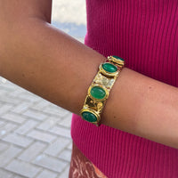 Amara Green Onyx Stone Cuff