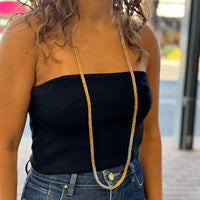 Milena Zu Gold and Silver Long Tube Necklace