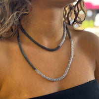 Milena Zu Silver Long Tube Necklace