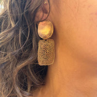 Milena Zu Copper and Gold Geometric Earrings