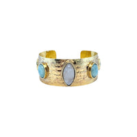 Amara Amazonite and Moonstone Wide Cuff