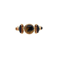 Amara Round Tigers Eye and Smokey Quartz Stone Cuff