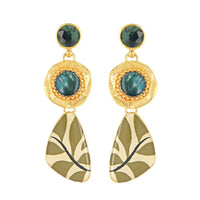 Zen Blu Bloom Studded Drop Earring