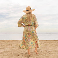 Green Peacock Kimono Robe