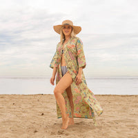 Green Peacock Kimono Robe