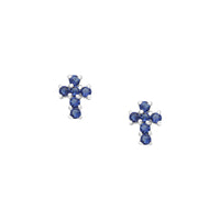 Mini Gemstone Cross Studs