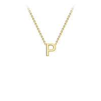 Yellow Solid Gold Initial Necklace
