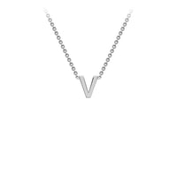 White Solid Gold Initial Necklace