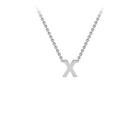 White Solid Gold Initial Necklace