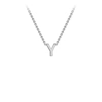 White Solid Gold Initial Necklace