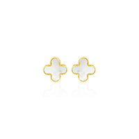 9k Yellow Gold Petal MOP Stud Earrings