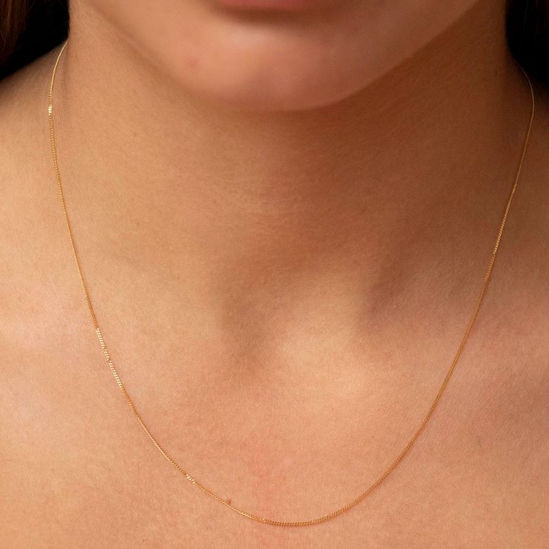 9k Yellow Gold Diamond Cut Curb Chain