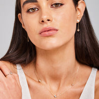 9k Yellow Gold Petal MOP Drop Earrings