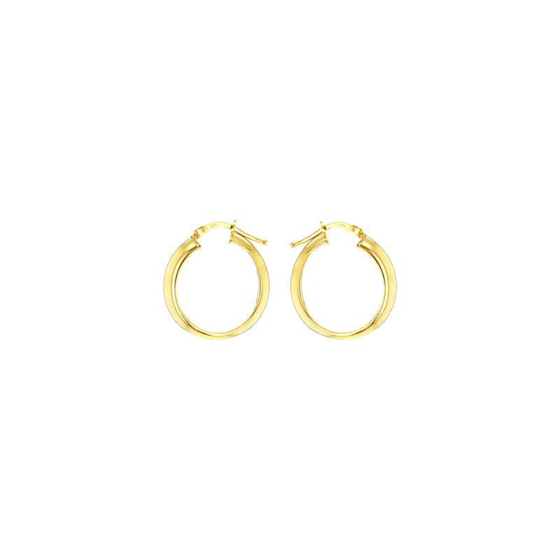 9k Yellow Gold Round Hoop Earrings