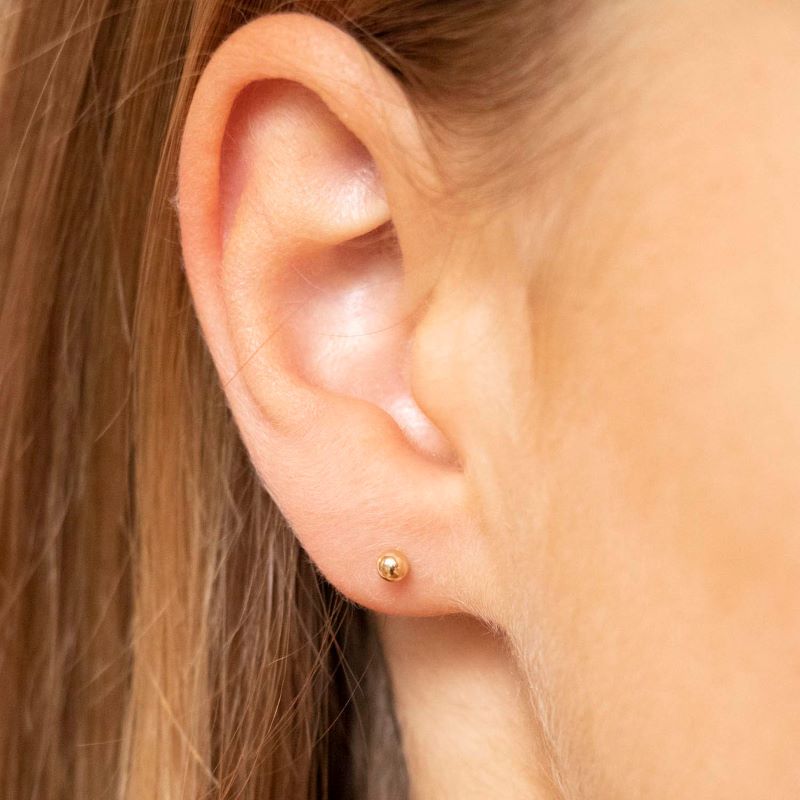 9k Yellow Gold Ball Stud Earrings