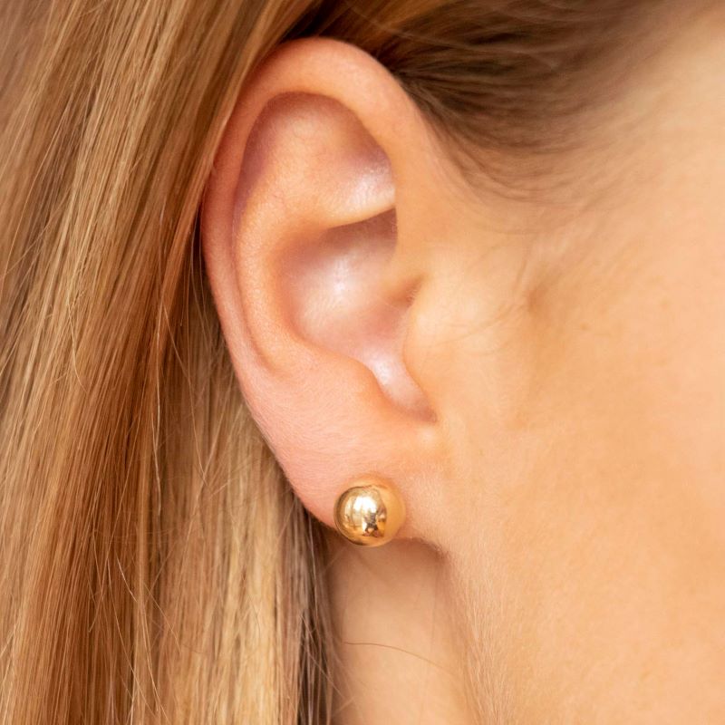 9k Yellow Gold Ball Stud Earrings