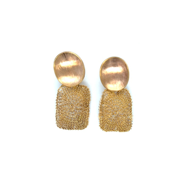 Milena Zu Copper and Gold Geometric Earrings