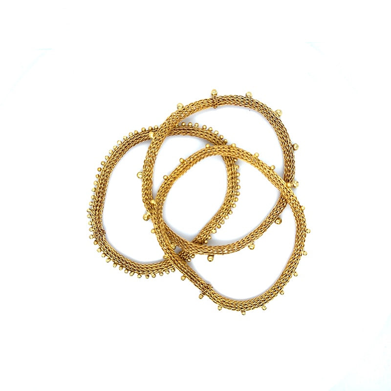 Milena Zu Spaced Dot Tube Gold Bracelet