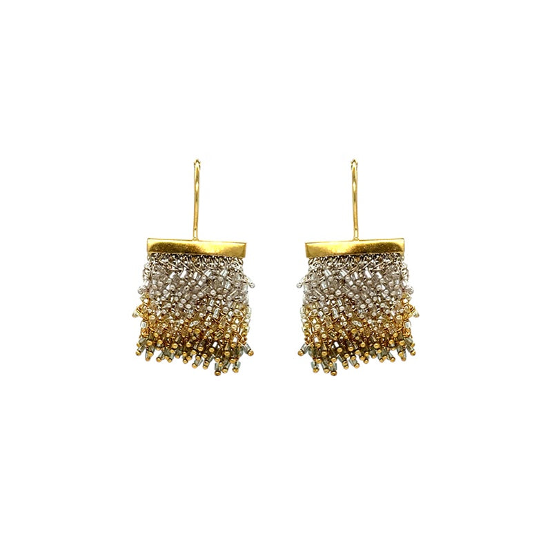 Milena Zu Gold and Silver Swarovski Tapestry Earrings