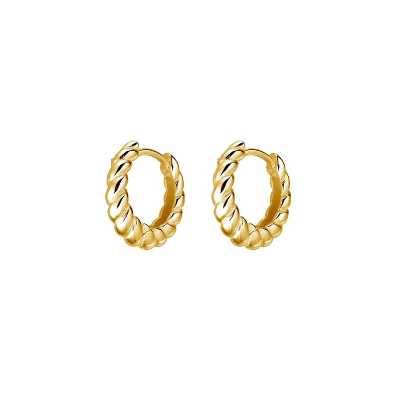 Gold Small Twisted Hoops
