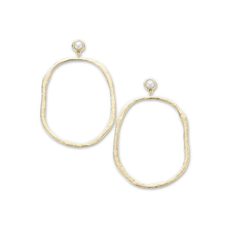 Palas Oval Lunar Pearl Hoops