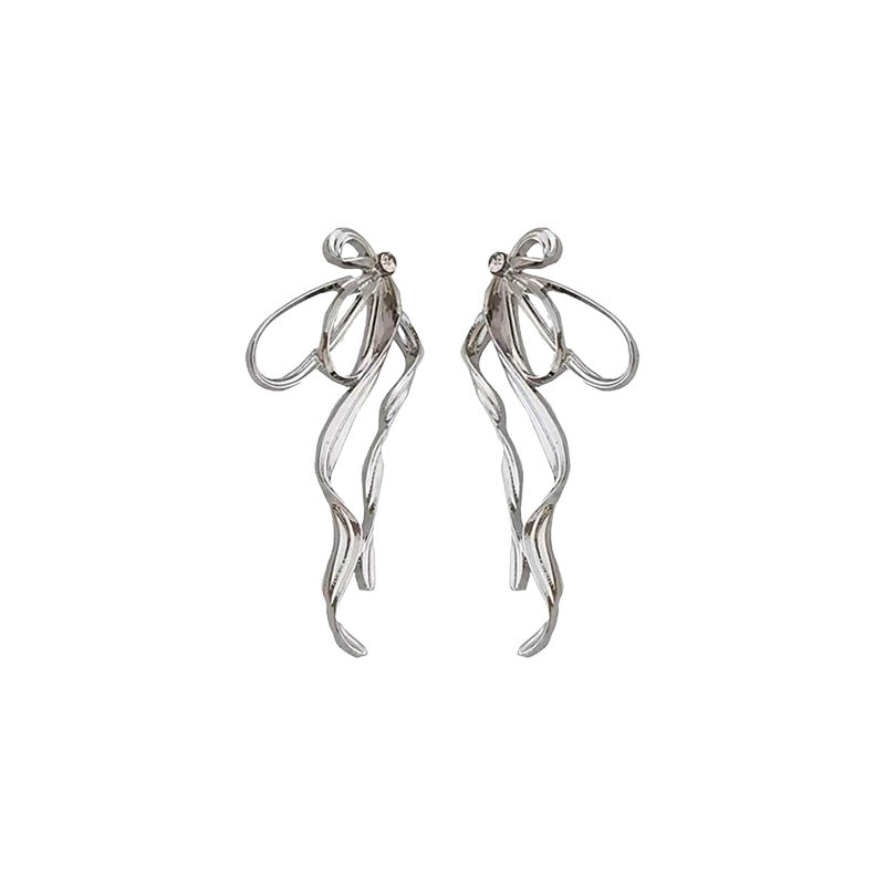 Half Triple Layered Bow Earrings