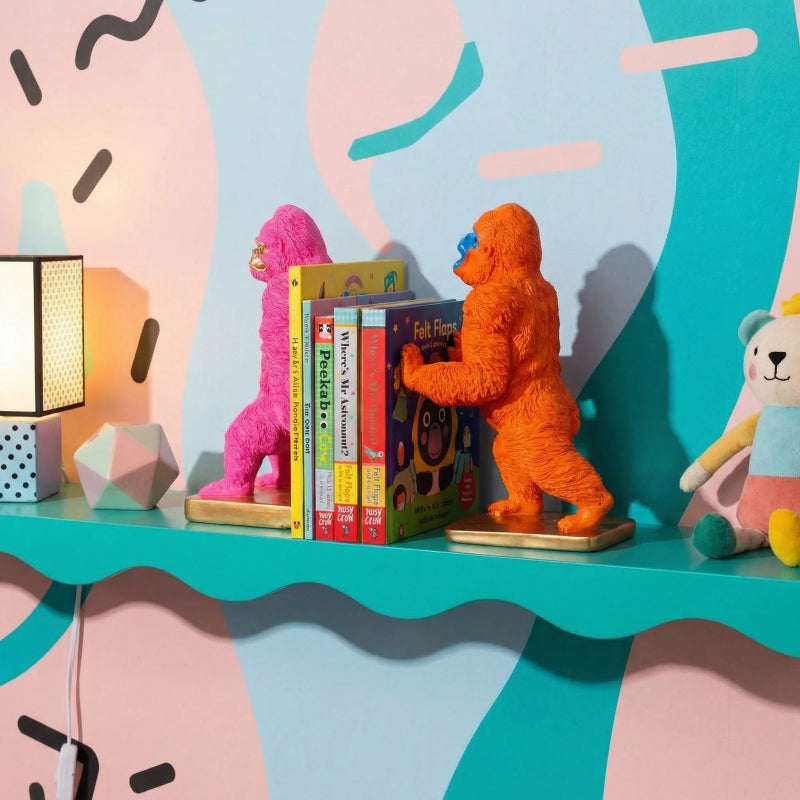 Colourful Gorilla Bookends