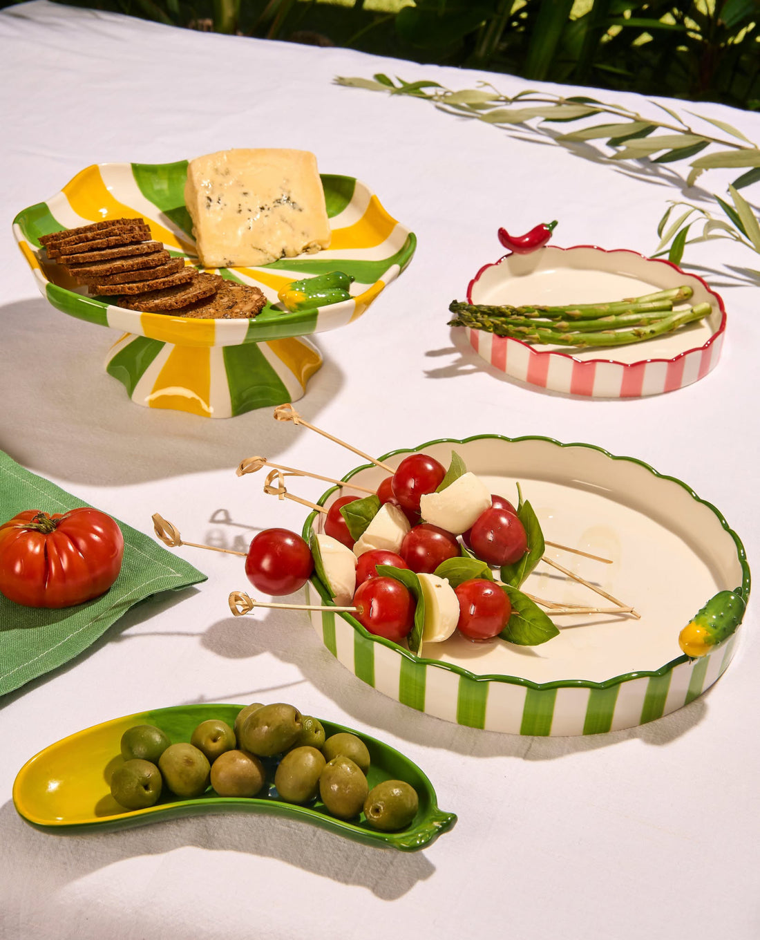 Dill Footed Stoneware Platter