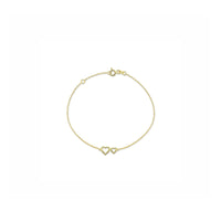 9k Yellow Gold Petite Hearts Bracelet