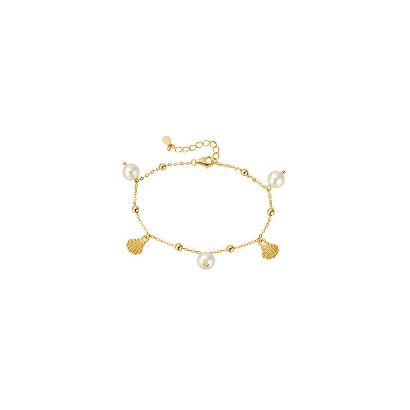 Pearl and Shell Charm Bracelet