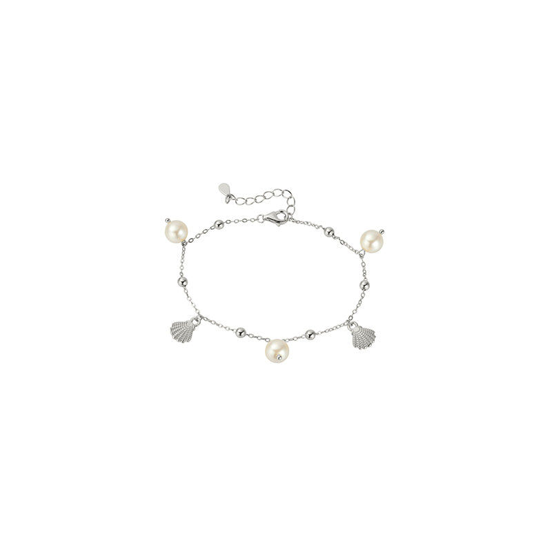 Pearl and Shell Charm Bracelet