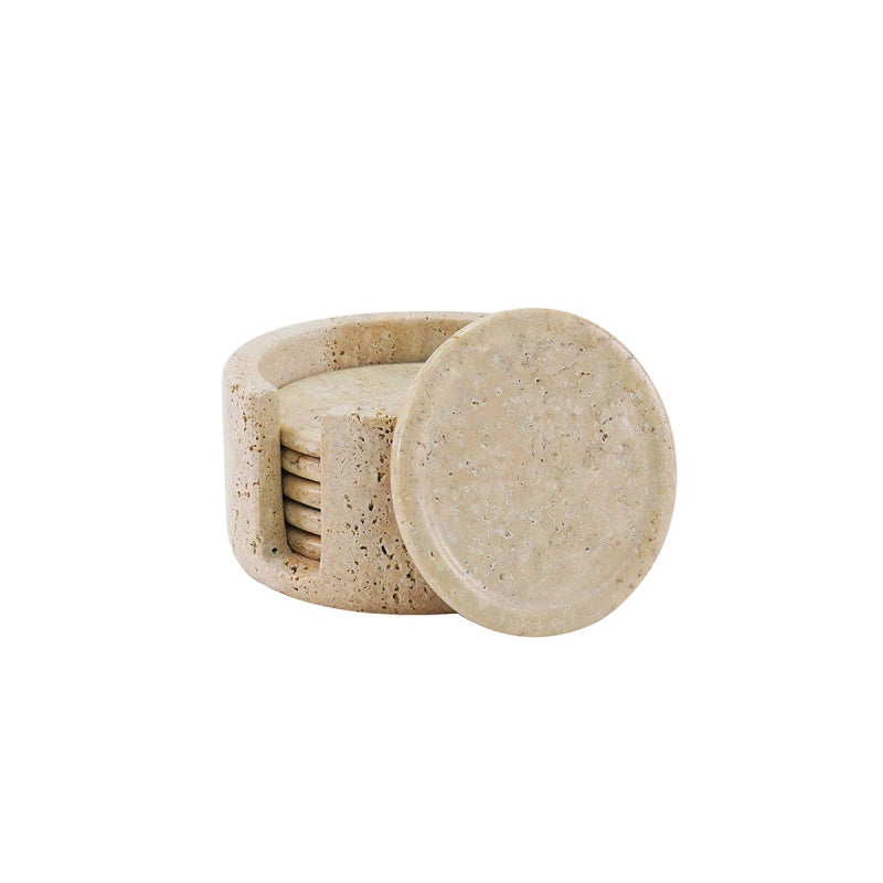 Travertine Coaster Set