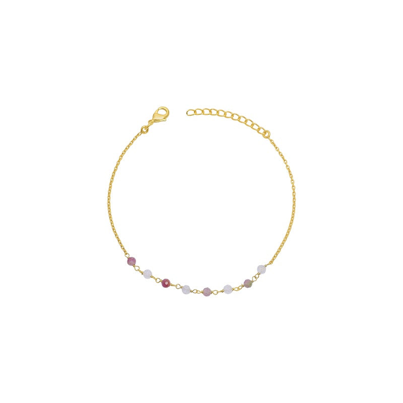 Allora Pink Tourmaline and Moonstone Beaded Bracelet
