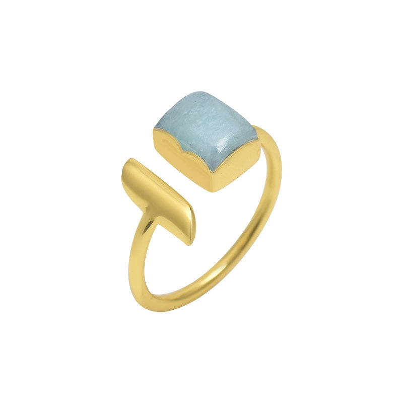 Allora Square Amazonite Open Ring