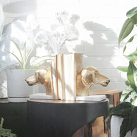Gold Metal Dog Bookends