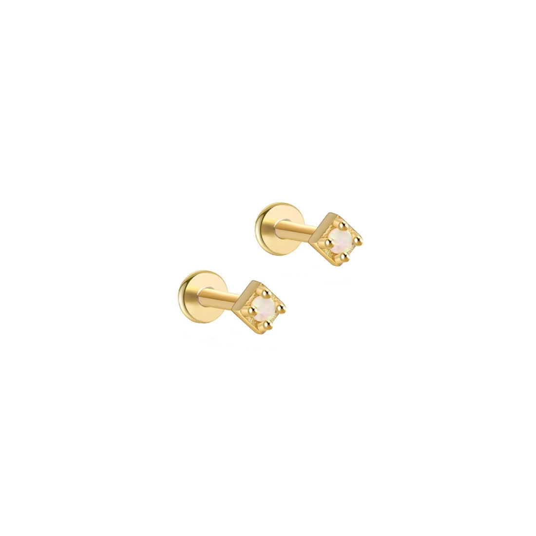 Diamond Opal Flatback Studs