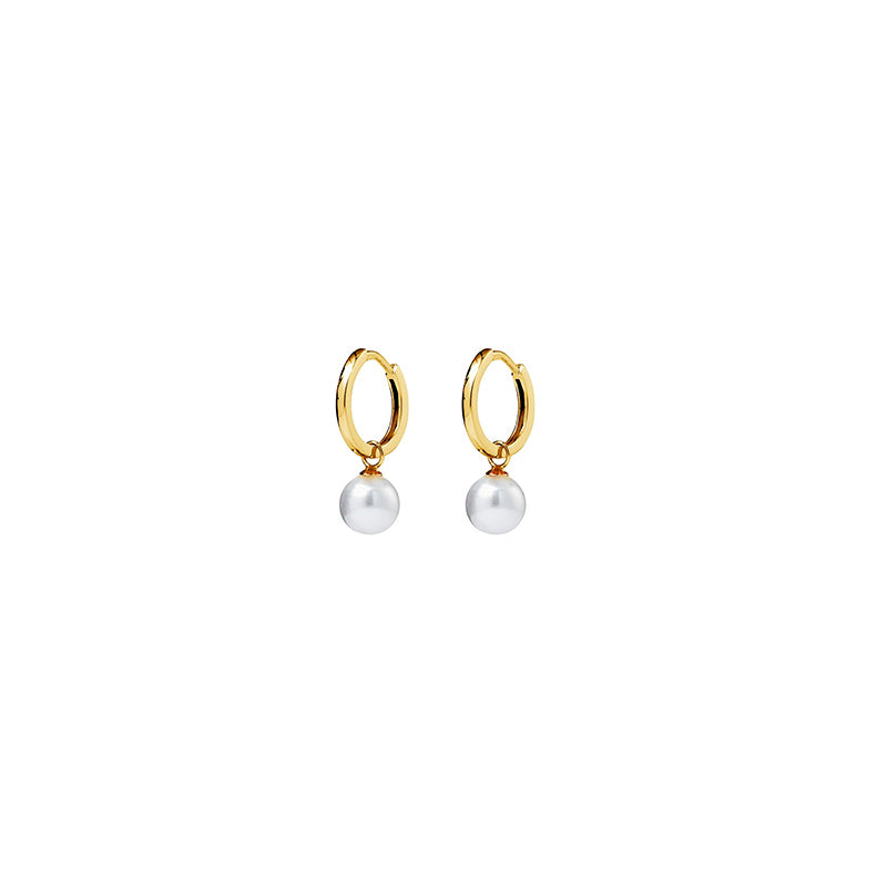 Small Pearl Hoop Earrings