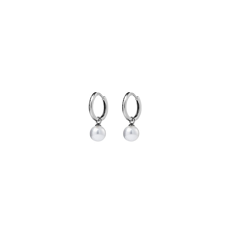 Small Pearl Hoop Earrings