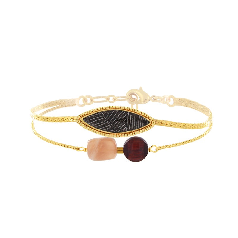 Zebra Pink Stone Bracelet