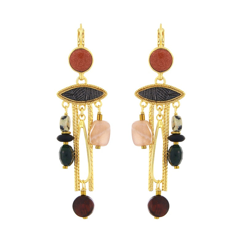 Zebra Gem Drop Earrings