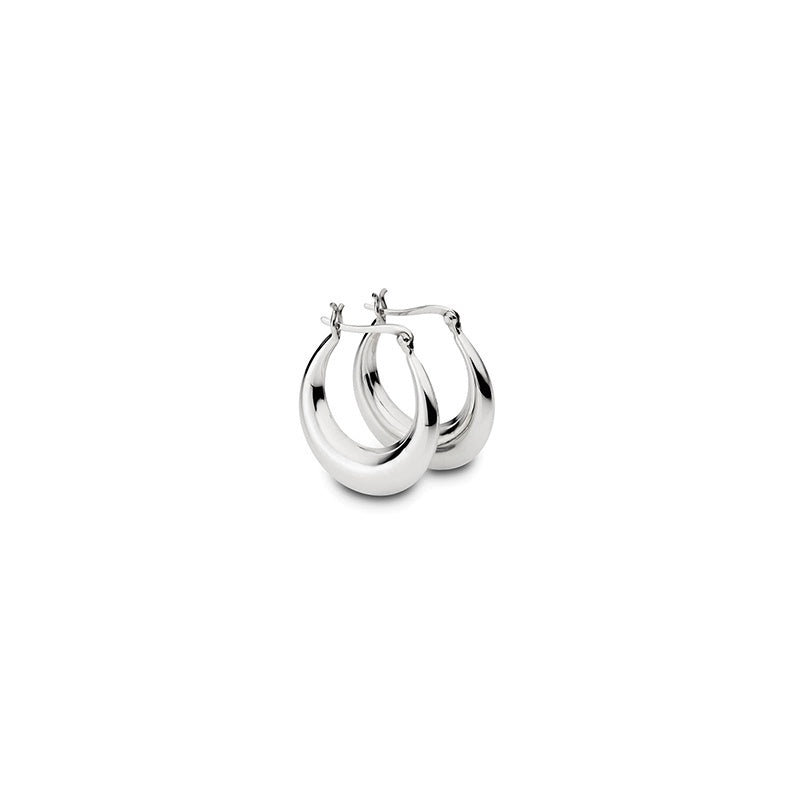 Silver Small Thick Hoop Earrings