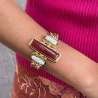 Amara Carnelian and Pearl Cuff