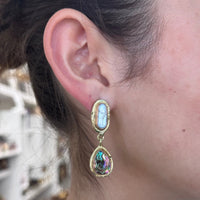 Amara Pearl and Abalone Shell Double Drop Earrings