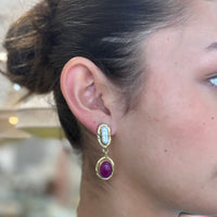 Amara Pink Jade and Pearl Drop Earrings