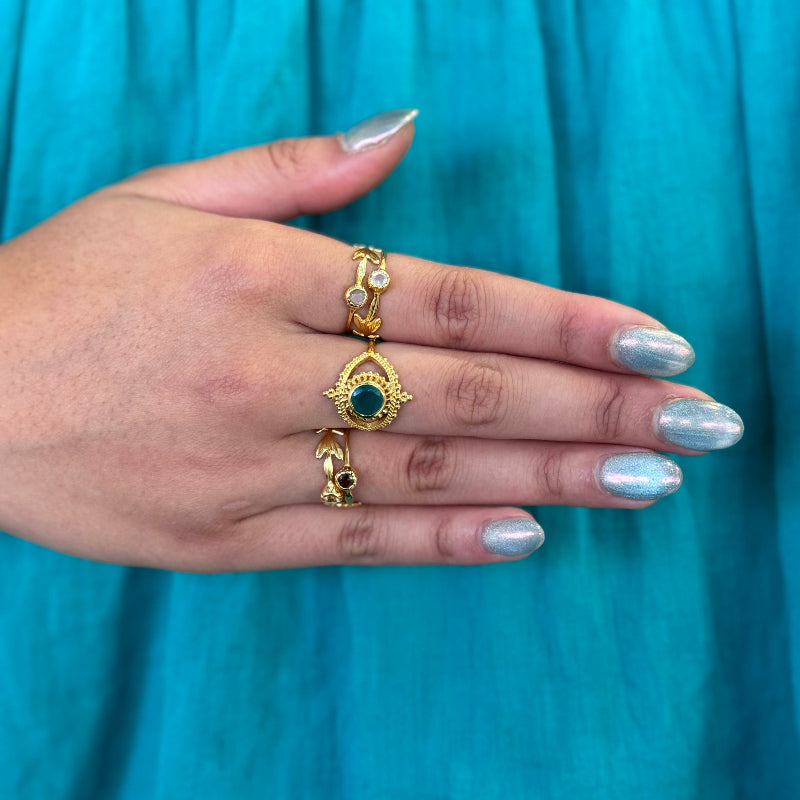 Allora Green Onyx Eye Ring