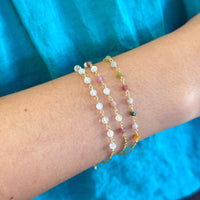 Allora Pink Tourmaline and Moonstone Beaded Bracelet