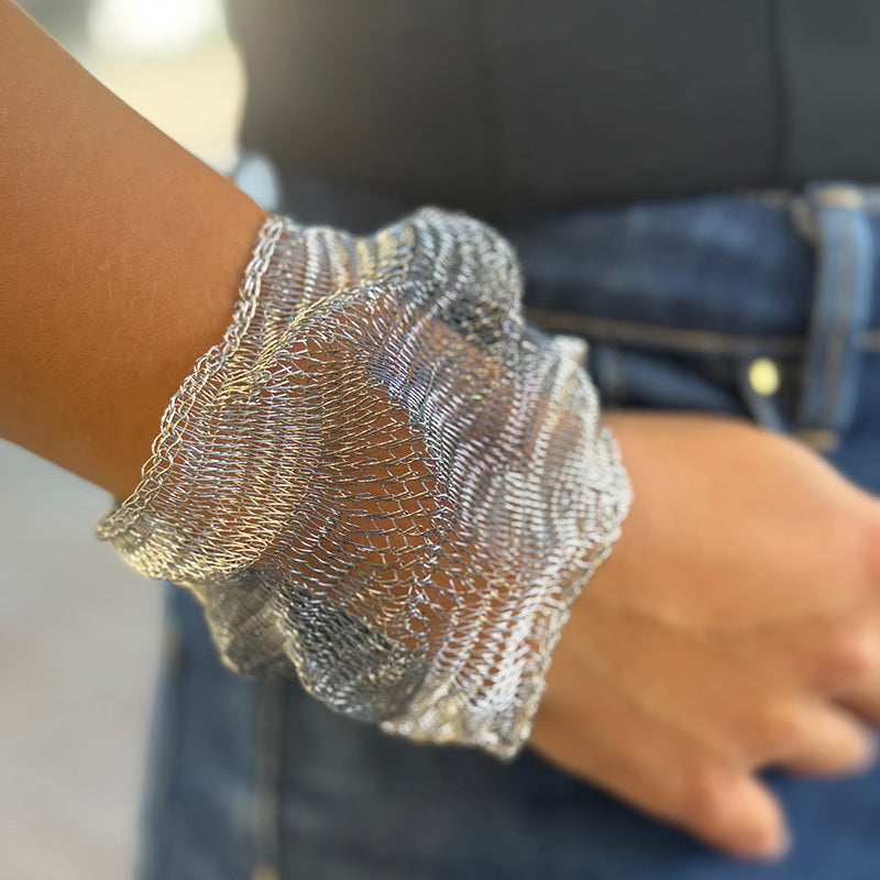 Milena Zu Silver 2 Tone Scrunch Cuff