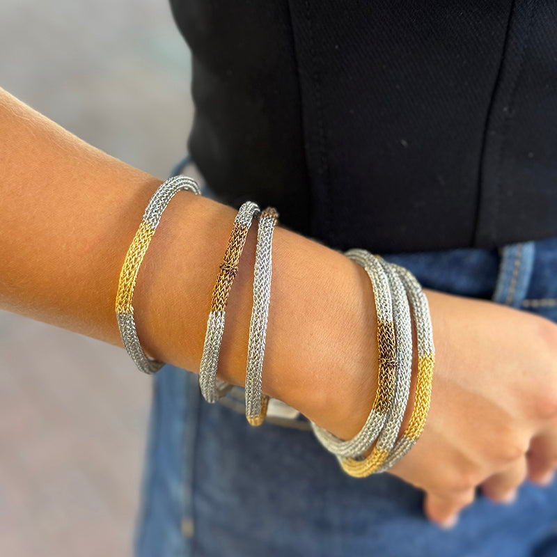 Milena Zu Triple Tone Tube Bracelet