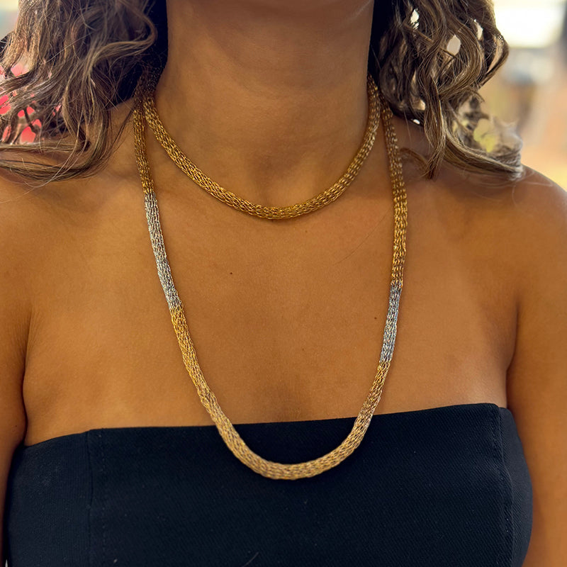 Milena Zu Gold and Silver Long Tube Necklace